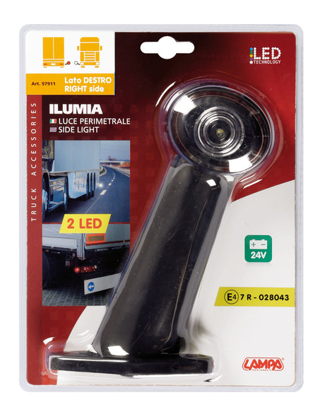 Ilumia, luce perimetrale a 2 Led, 24V - 60° - Destra