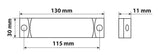 Luce supplementare a 3 Led con catarifrangente - 24V - Bianco