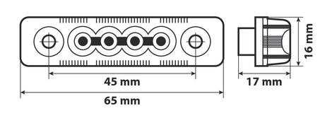 Luce perimetrale a 4 Led, 24V - Bianco