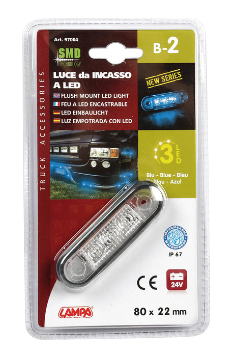 Luce da incasso a Led, 24V - Blu