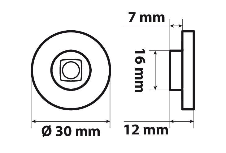 Coppia luci ingombro a 1 Led, 24V - Arancio