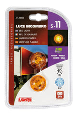 Coppia luci ingombro a 1 Led, 24V - Arancio