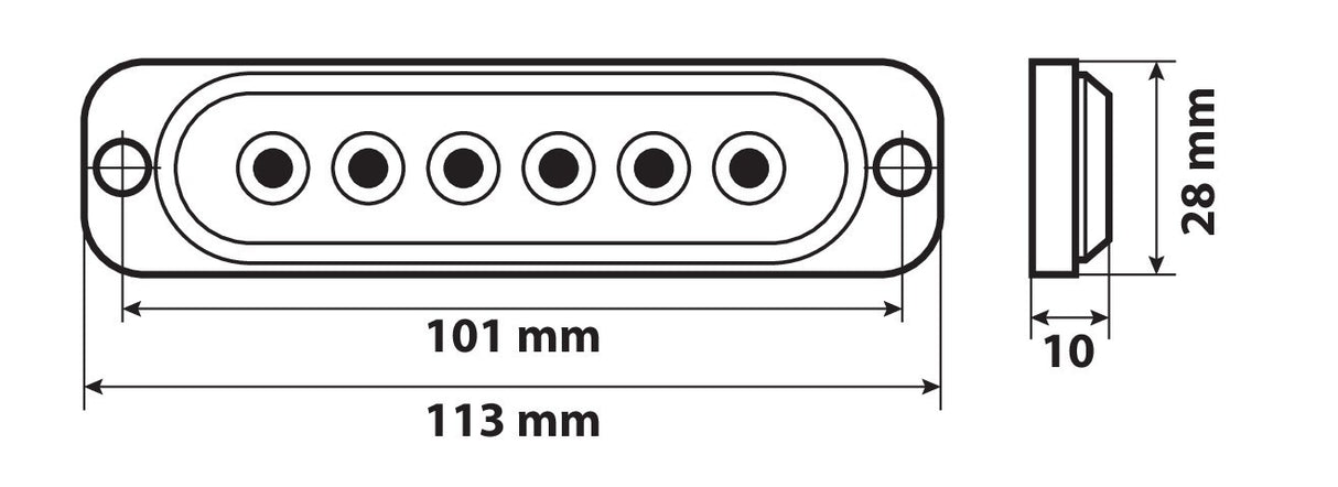 Luce strobo multifunzione a 6 Led, 12/24V - Bianco