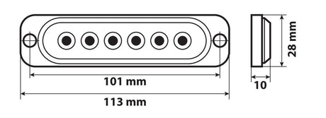 Luce strobo multifunzione a 6 Led, 12/24V - Bianco