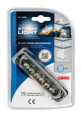 Luce strobo multifunzione a 6 Led, 12/24V - Bianco