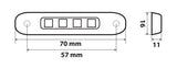 Luce ingombro a 4 Led, 12/24V - Bianco