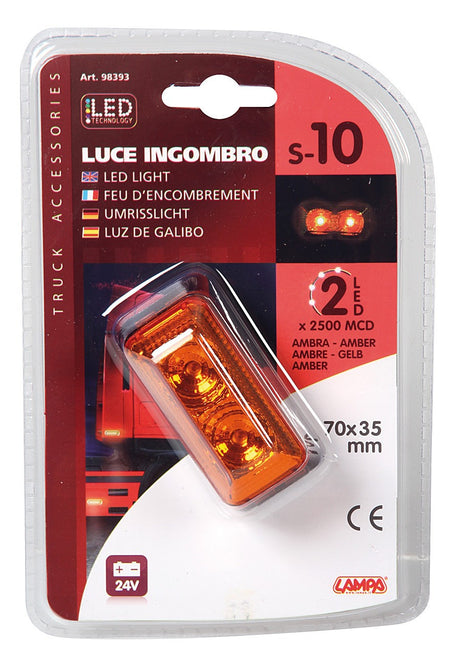 Luce ingombro a 2 Led, 24V - Arancio