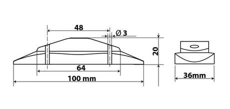 Luce ingombro a 2 Led, 24V - Bianco