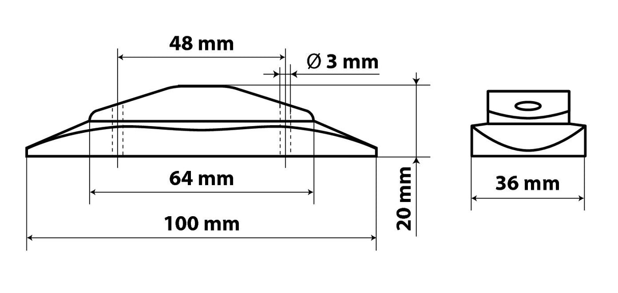 Luce ingombro a 2 Led, 24V - Arancio