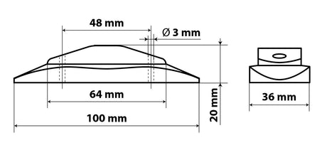 Luce ingombro a 2 Led, 24V - Arancio