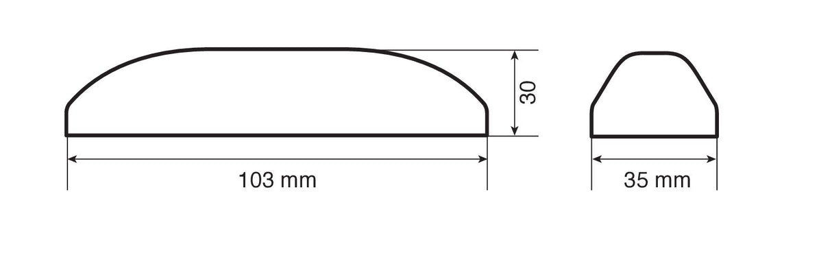 Luce ingombro a 3 Led, 24V - Bianco