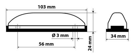 Luce ingombro a 4 Led, 24V - Bianco