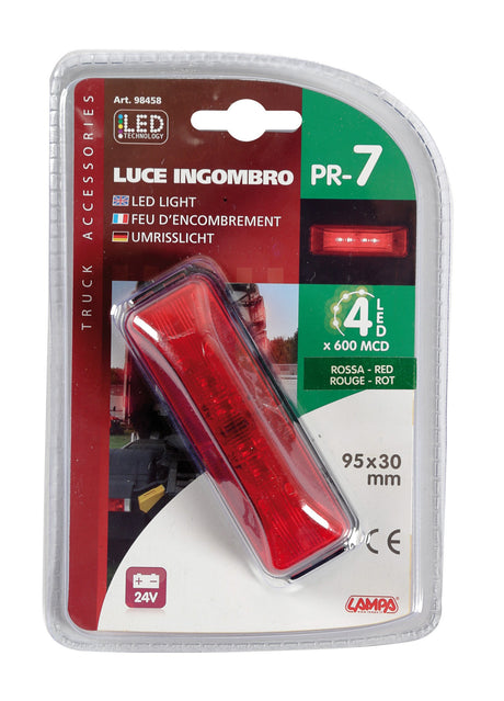 Luce ingombro a 4 Led, 24V - Rosso