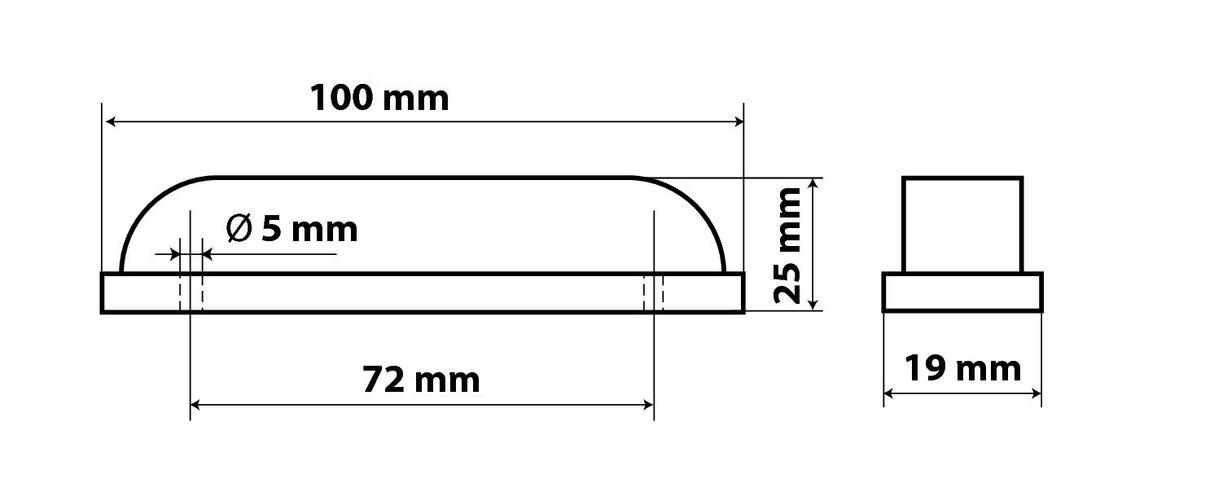 Luce ingombro a 6 Led, 24V - Bianco