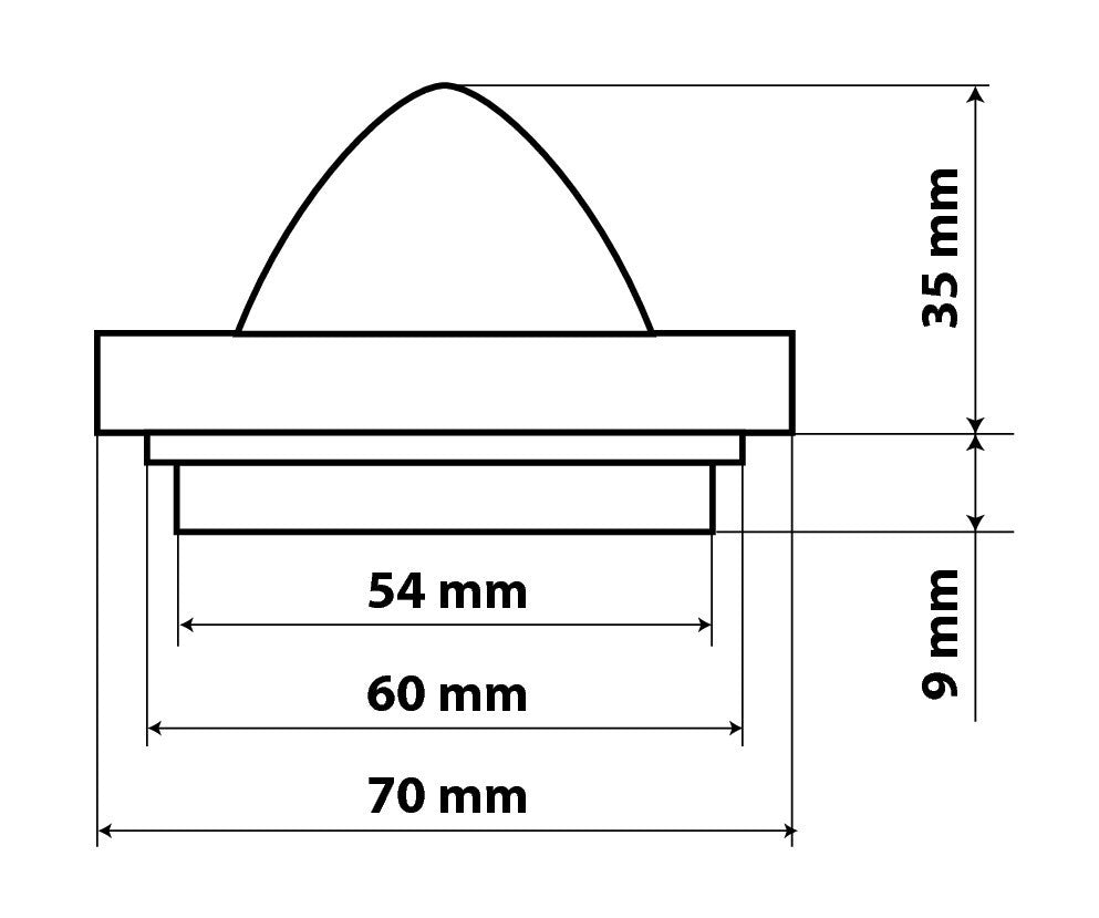 Luce ingombro a 9 Led, 24V - Rosso