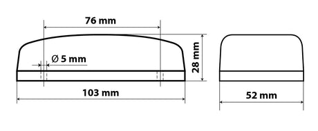 Luce ingombro a 10 Led, 24V - Rosso