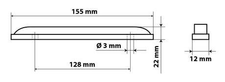 Luce ingombro a 12 Led, 24V - Bianco