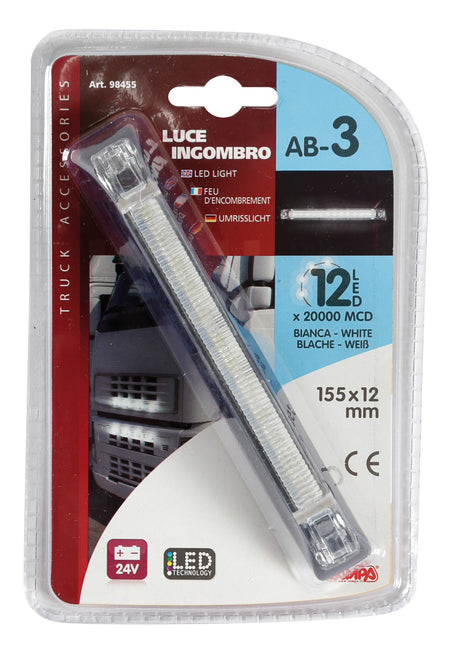 Luce ingombro a 12 Led, 24V - Bianco