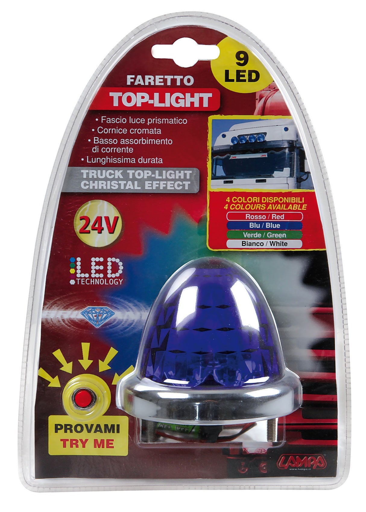 Top Light, faretto 9 Led, 24V - Blu