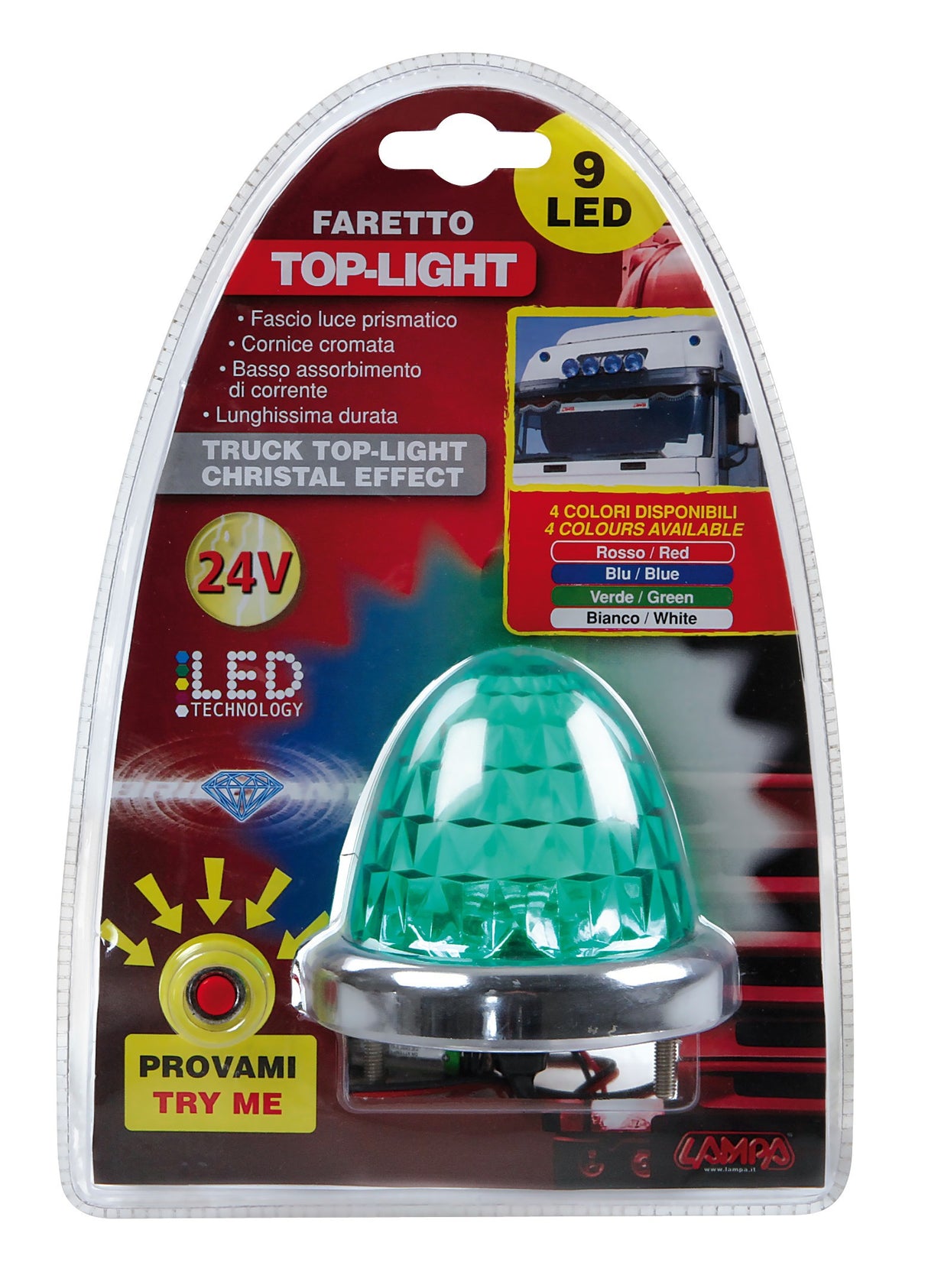 Top Light, faretto 9 Led, 24V - Verde