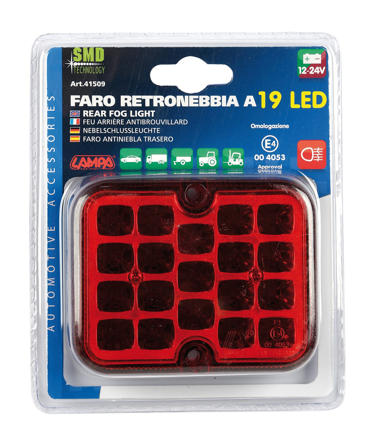 Faro retronebbia a Led, 12/24V