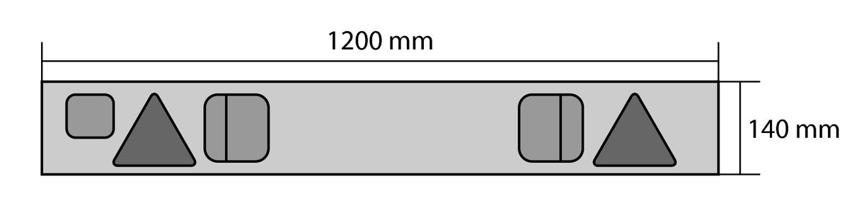 Barra per segnaletica posteriore 12V - 120x14 cm