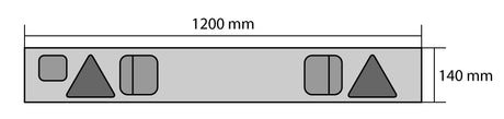 Barra per segnaletica posteriore 12V - 120x14 cm