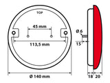 Fanale rotondo retronebbia Led, 12/24V