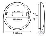 Fanale rotondo retromarcia Led, 12/24V