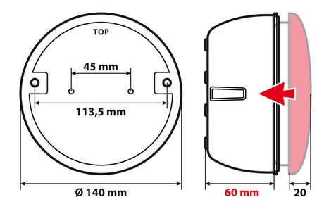 Scocca per fanali rotondi posteriori a Led