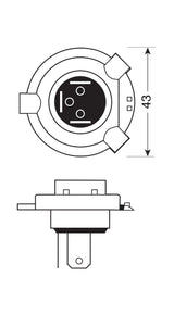 24V Lampada alogena Blu-Xe - H4 - 70/75W - P43t - 1 pz - Scatola