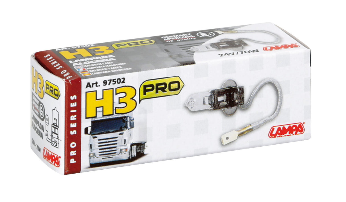 24V Lampada alogena Pro - H3 - 70W - PK22s - 1 pz - Scatola