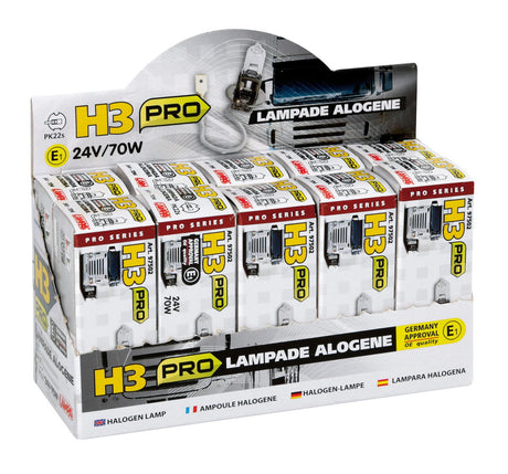 24V Lampada alogena Pro - H3 - 70W - PK22s - 1 pz - Scatola