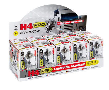 24V Lampada alogena Pro - H4 - 75/70W - P43t - 1 pz - Scatola