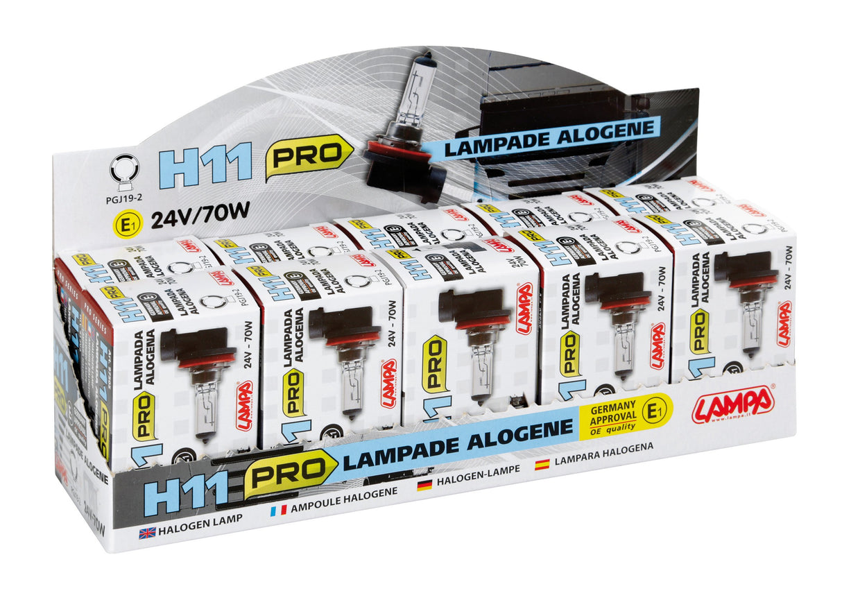 24V Lampada alogena Pro - H11 - 70W - PGJ19-2 - 1 pz - Scatola