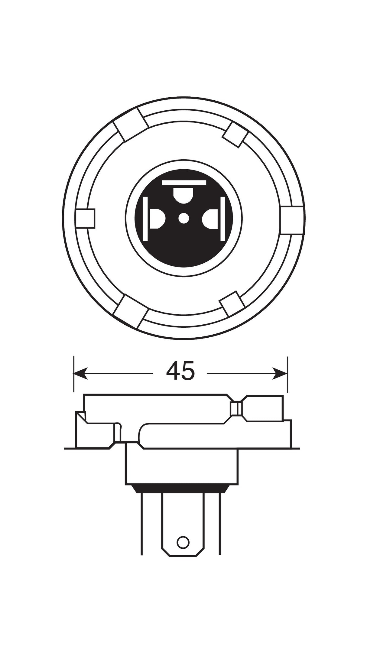 24V Lampada asimmetrica biluce - R2 - 50/55W - P45t - 1 pz - D/Blister