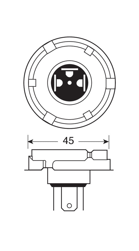 24V Lampada asimmetrica biluce - R2 - 50/55W - P45t - 1 pz - D/Blister