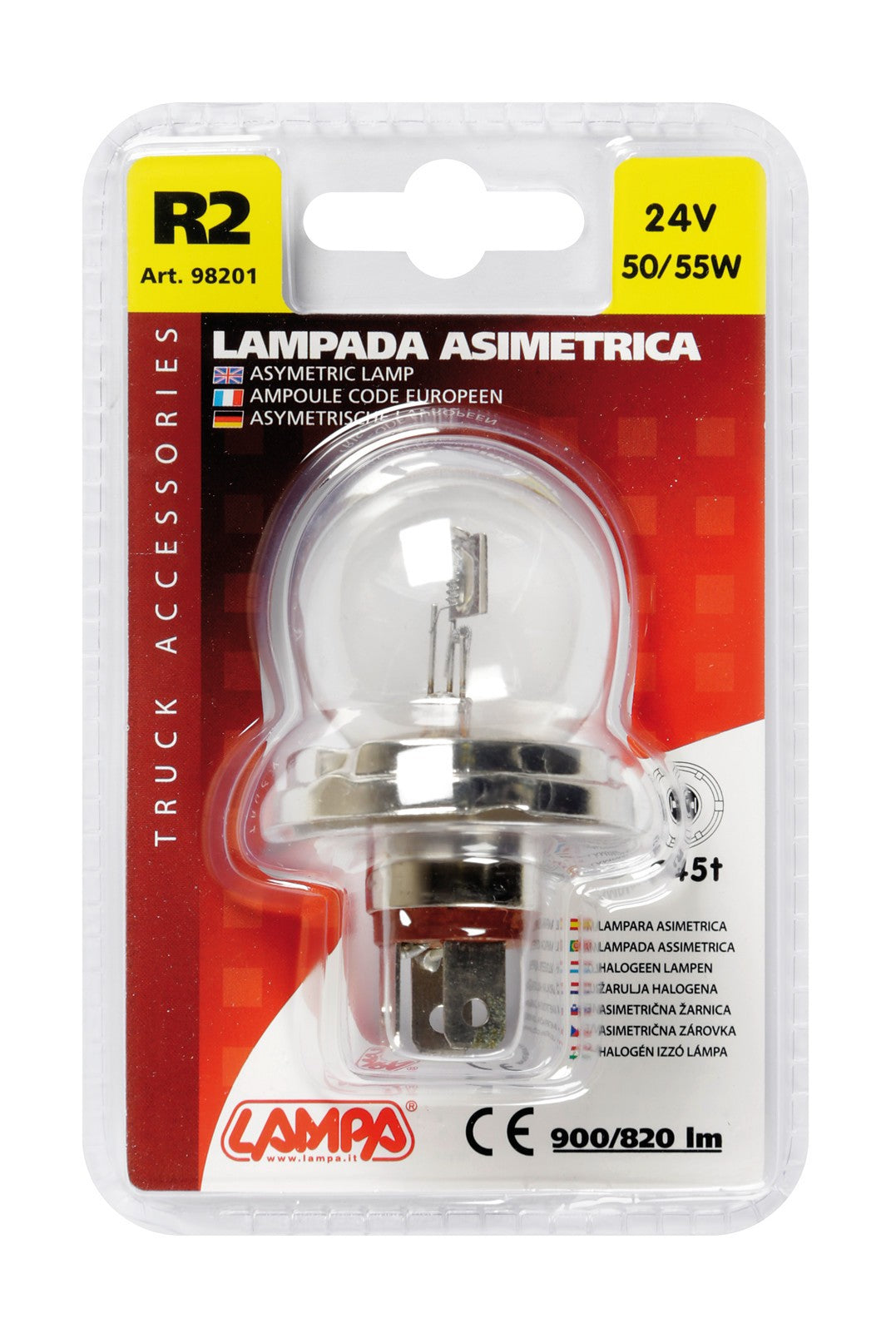 24V Lampada asimmetrica biluce - R2 - 50/55W - P45t - 1 pz - D/Blister