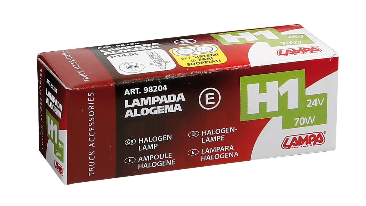 24V Lampada alogena - H1 - 70W - P14,5s - 1 pz - Scatola