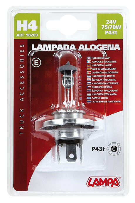 24V Lampada alogena - H4 - 75/70W - P43t - 1 pz - D/Blister