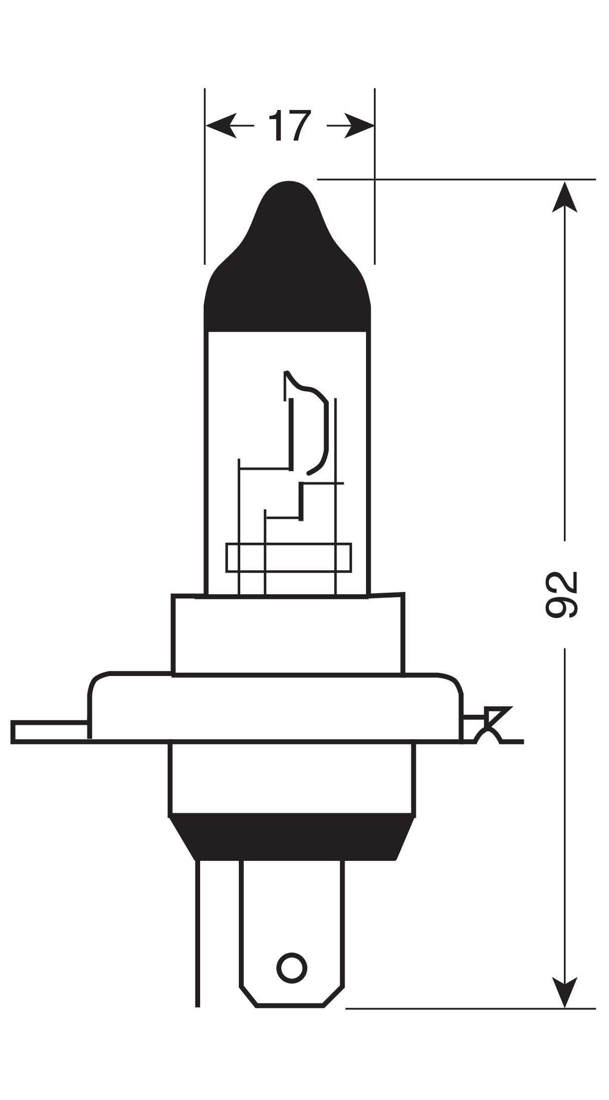 24V Lampada alogena - H4 - 75/70W - P43t - 1 pz - Scatola