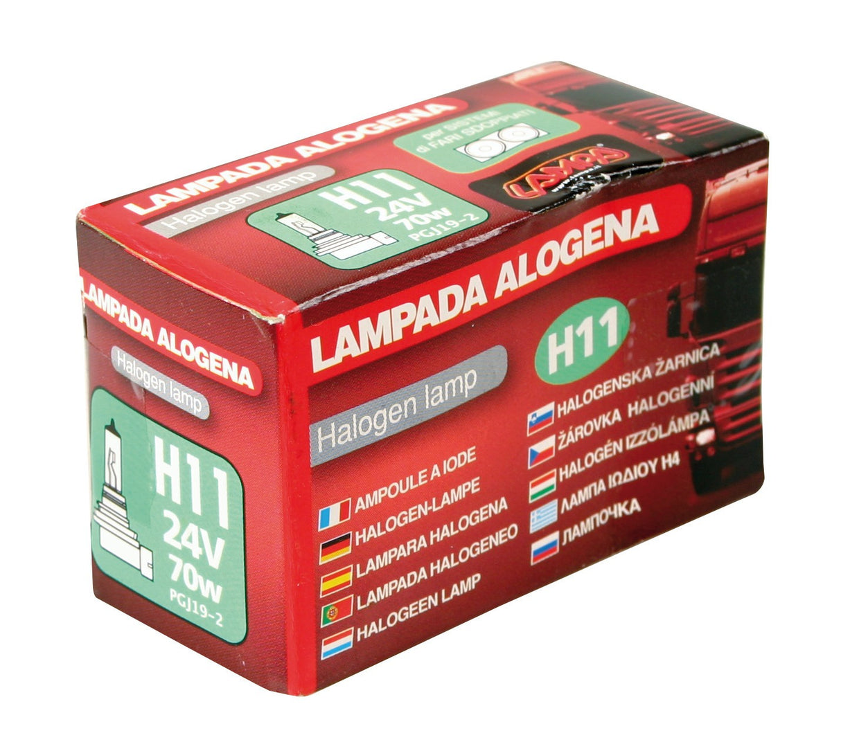 24V Lampada alogena - H11 - 70W - PGJ19-2 - 1 pz - Scatola