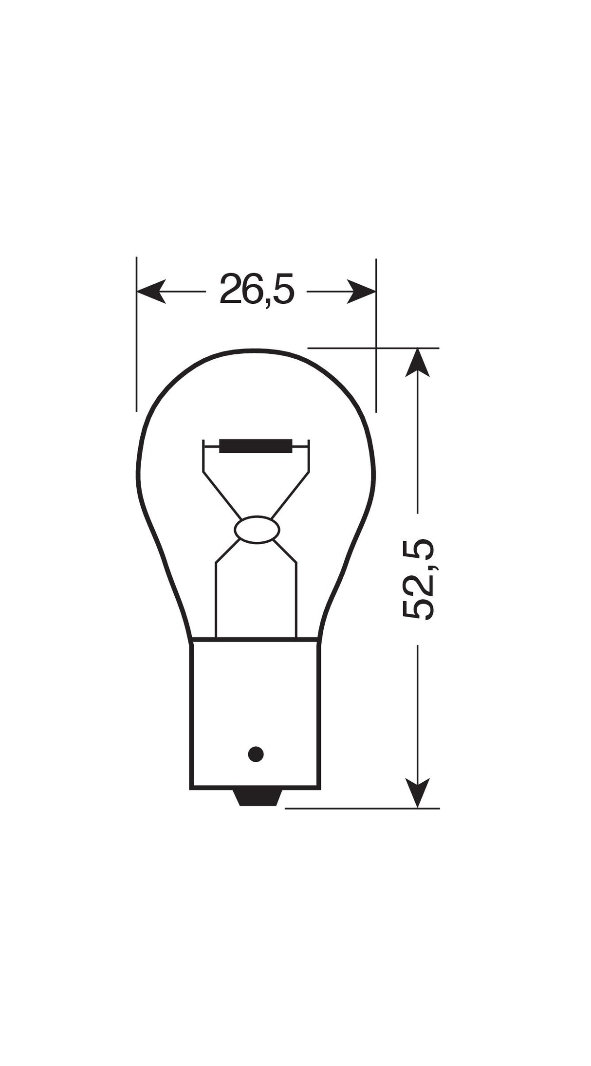 24V Lampada 1 filamento - P21W - 21W - BA15s - 2 pz - D/Blister