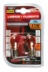 24V Lampada 1 filamento - PY21W - 21W - BAU15s - 2 pz - D/Blister - Arancio