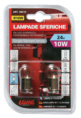 24V Lampada sferica - R10W - 10W - BA15s - 2 pz - D/Blister