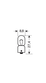 24V Lampada micro - T4W - 4W - BA9s - 2 pz - D/Blister