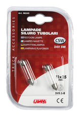 24V Lampada siluro - C5W - 11x35 mm - 5W - SV8,5-8 - 2 pz - D/Blister