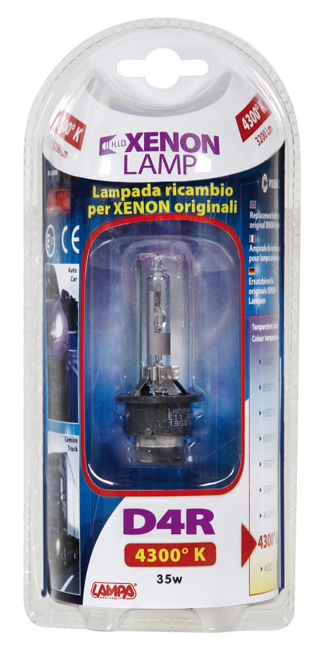 Lampada HID Xenon 4.300°K - D4R - 35W - P32d-6 - 1 pz - D/Blister