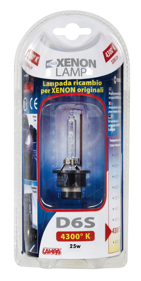 Lampada HID Xenon 4.300°K - D6S - 25W - P32d-1 - 1 pz - D/Blister