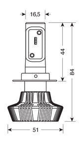 10-30V Halo Led - (H7) - 25W - PX26d - 1 pz - D/Blister